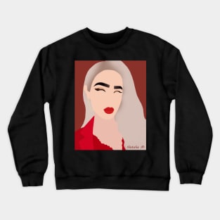 Blonde in red Crewneck Sweatshirt